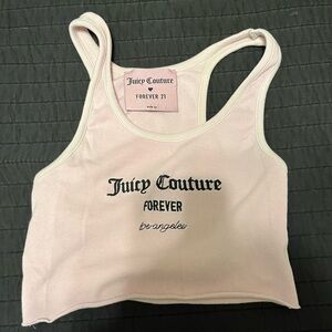 Pink cropped Juicy Couture tank 
Size M
Fits XS/S
Great condition